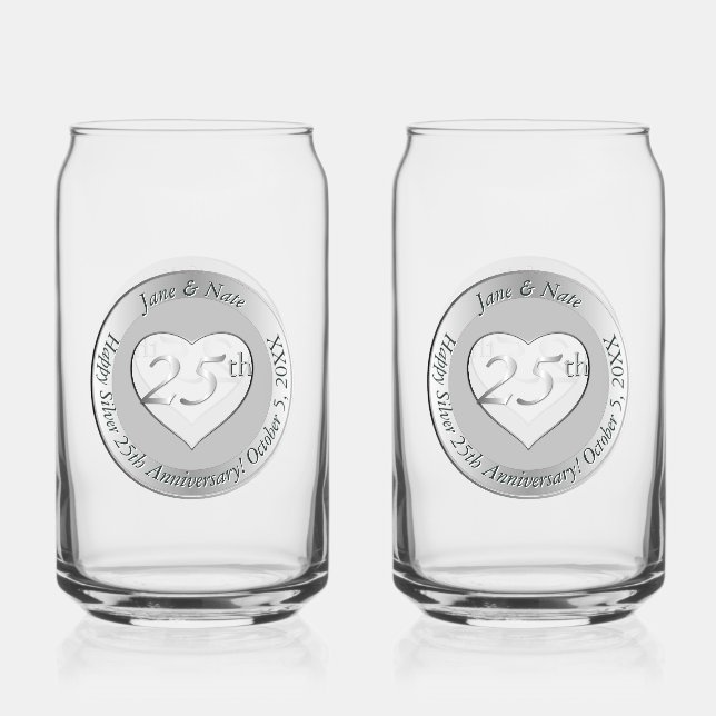 25. silberne Hochzeit Dosenglas (Vorderseite)