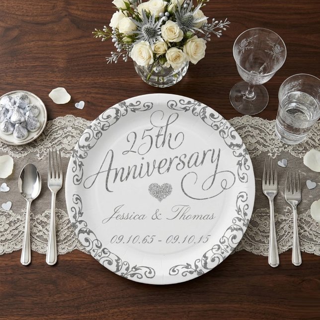 25. Silberne Hochzeitsplatte Pappteller (Von Creator hochgeladen)