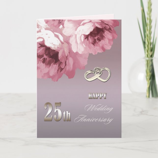 25. Silberne Hochzeitstag Grußkarten Karte (Vorderseite)