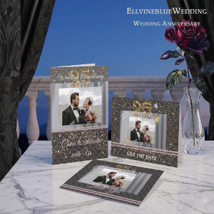 25. Silberne Jubiläumsfeier   Foto-Gala & Gold Einladung