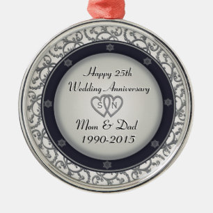 25. Silberner Hochzeitstag Ornament Aus Metall