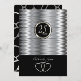 25. Silberner Jahrestag - Giraffe 🦒 Muster Einladung