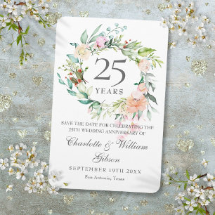 25. silbernes Hochzeitsjubiläum Rosen Floral Save Magnet