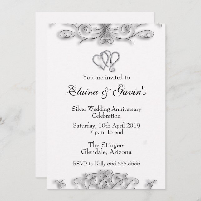 25. Silver Anniversary-Einladung Einladung (Vorne/Hinten)