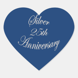 25. Silver Anniversary-Logo Herz-Aufkleber