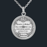 25. Silver Anniversary Monogram Sterling Silberkette<br><div class="desc">25. Silberjubiläum Hochzeit Monogramm Halskette.</div>