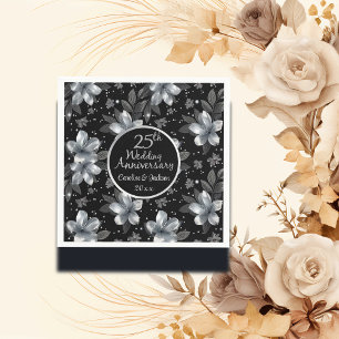 25. Silver Glitzer Blumenzwiebeln Serviette