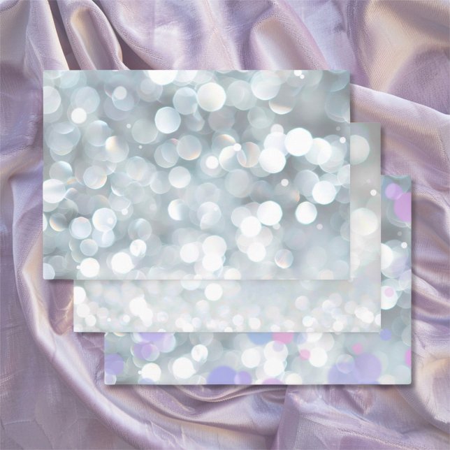 25. Silver-Jubiläum Geschenkpapier Set (25th Silver Wedding Anniversary (bokeh) 3 wrapping paper sheets)