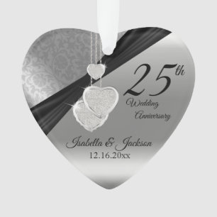 25. Silver Metallic Wedding Anniversary Keepake Ornament