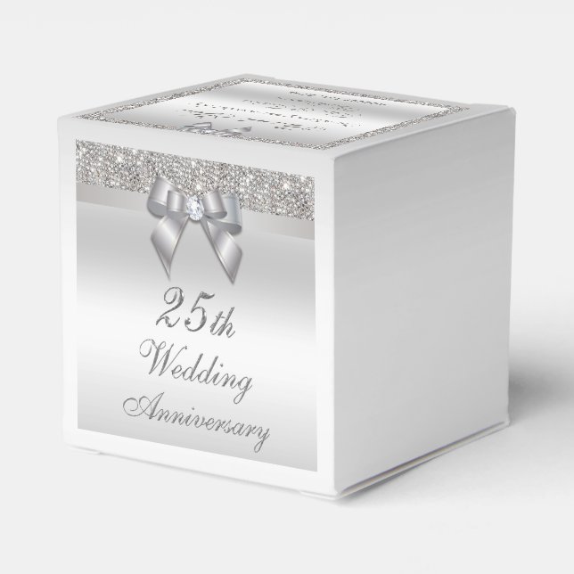 25. Silver Wedding Anniversary Custom Vielen Dank Geschenkschachtel (Rückseite)