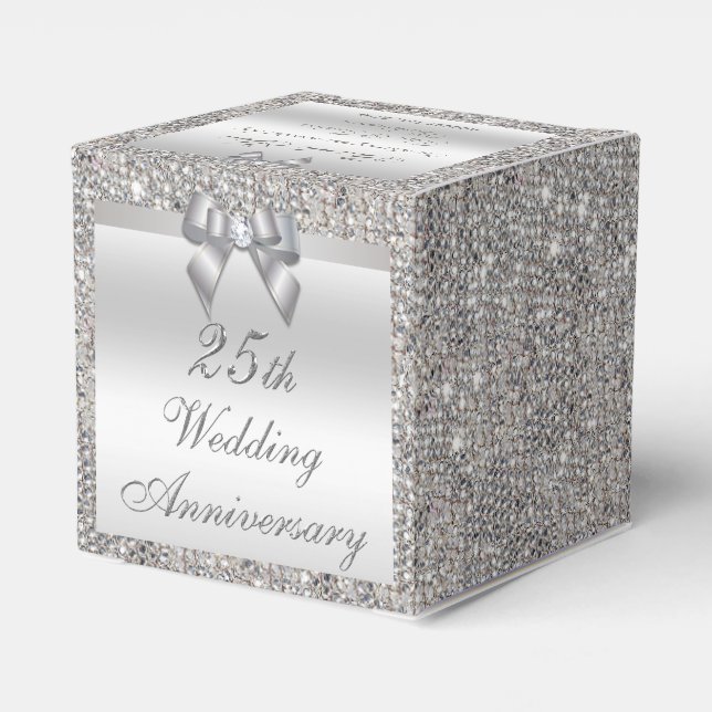 25. Silver Wedding Anniversary Custom Vielen Dank Geschenkschachtel (Rückseite)
