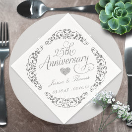 25. Silver Wedding Anniversary Paper Napkins Serviette