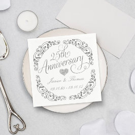 25. Silver Wedding Anniversary Paper Napkins Serviette