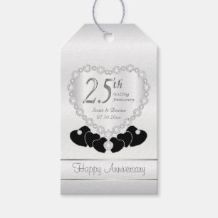25. Silver Wedding Anniversary Pattern Geschenkanhänger
