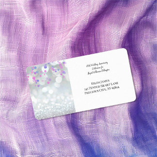 25 Silver Wedding Anniversary Return Address Label Adressaufkleber