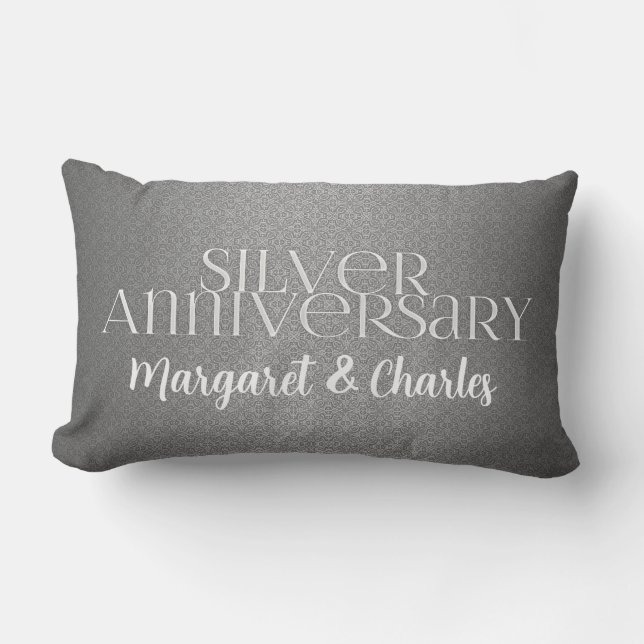 25. Silver Wedding Annivsersary Name and Year Lendenkissen (Vorderseite)