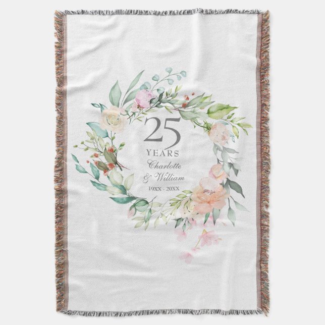 25. Silver Wedding Jubiläum Blumengarten Decke (Vorderseite Vertikal)
