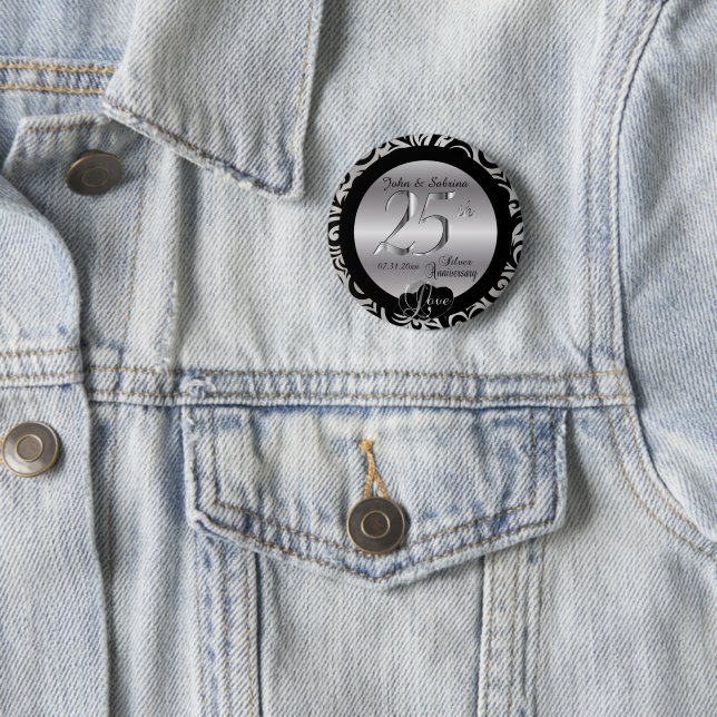 25. Silver Wedding Jubiläum Button (Beispiel)