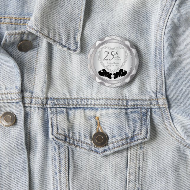 25. Silver Wedding Jubiläum Button (Beispiel)