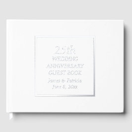25. Silver Wedding Jubiläum Einfach stilisiert Gästebuch