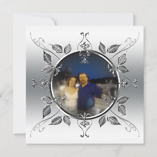 25. Silver Wedding Jubiläum Foto hinzufügen Einladung (Vorderseite)