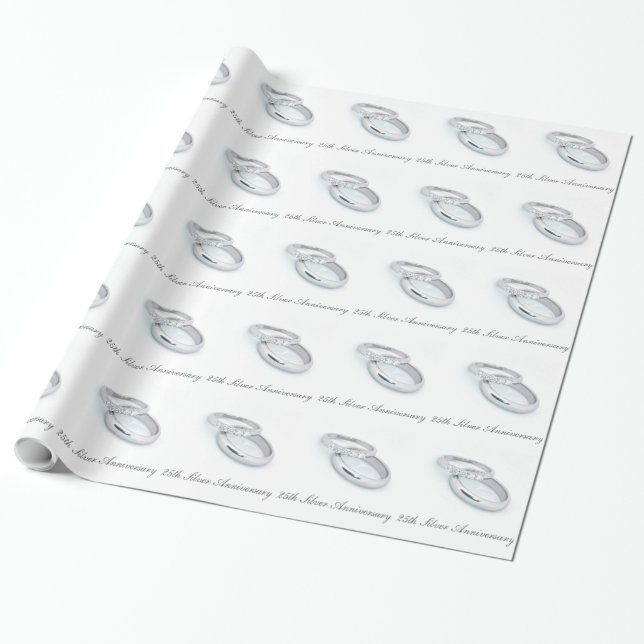 25. Silver Wedding Jubiläum Geschenkpapier (Ungerollt)