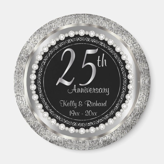 25. Silver Wedding Jubiläum Magnet (Vorne)