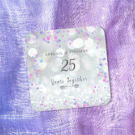 25. Silver Wedding Jubiläum Quadratischer Aufkleber