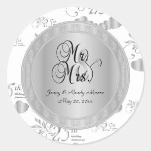 25. Silver Wedding Jubiläum Runder Aufkleber