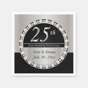 25. Silver Wedding Jubiläum Serviette