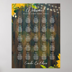 25 Tabelle Elegante RUSTISCHE Herbstplakette Poster