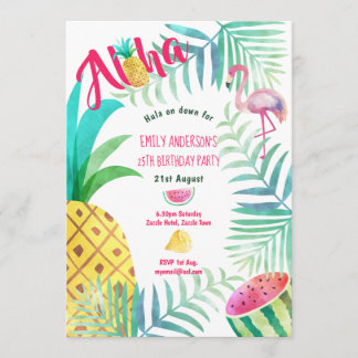 25. Tropische Ananas Geburtstag Invites Flamingo Einladung
