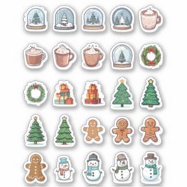 25 Weihnachts Vinyl Stickers nach Maß geschnitten Aufkleber