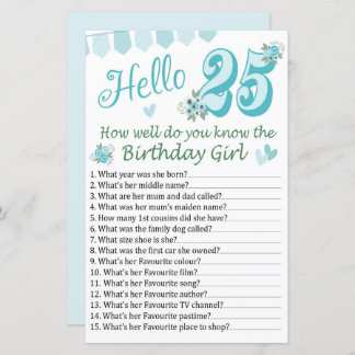 25. Wie gut kennst du das Geburtstagsmädchen?