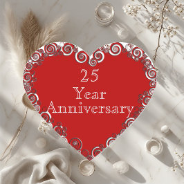 25 Year Anniversary Milestone Romantic Modern  Herz-Aufkleber