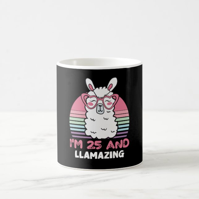 25 Year Old Bday Llamazing 25th Birthday Llama Kaffeetasse (Mittel)
