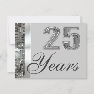 25 Years Silver Anniversary Elegant Invitation Einladung
