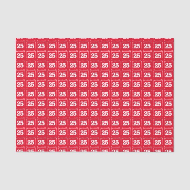 25 zum roten Tissue Paper Seidenpapier (Vorderseite)