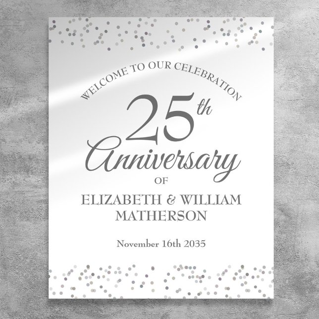 25e anniversaire Affiche de bienvenue de la poussi (25th Anniversary Silver Stardust Welcome Sign)
