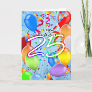 25e anniversaire - Carte d'anniversaire de ballons