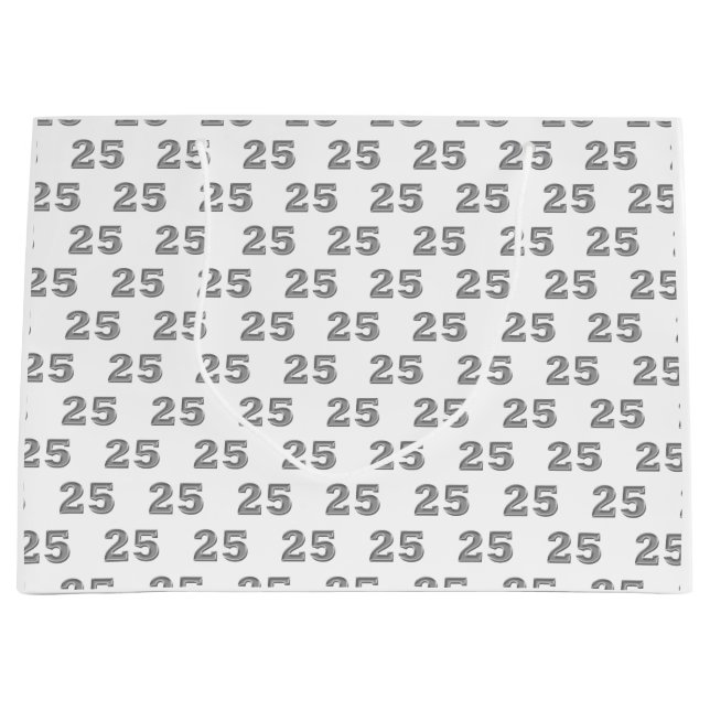 25e anniversaire d'argent Sacs cadeaux d'anniversa (Devant)