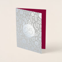 25e anniversaire d'argent Véritable carte de voeux