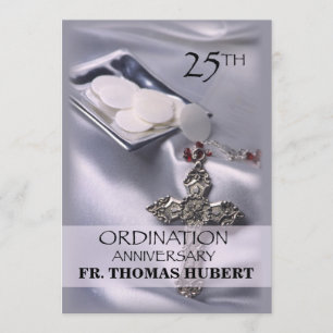 25e anniversaire d'ordination Invitation Cross hôt