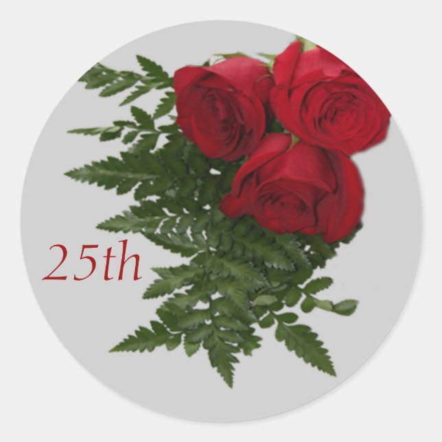 25e anniversaire du Mariage autocollant (Devant)