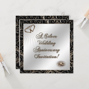 25e anniversaire du Mariage Carte d'invitation