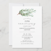 25e anniversaire du Mariage Invitations Rosemary