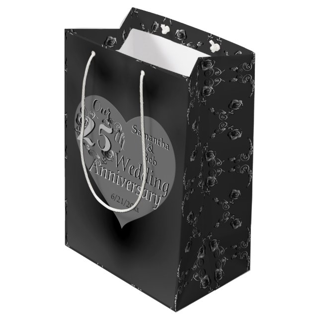 25e anniversaire du Mariage Rose sac cadeau de coe (Dos Angle)