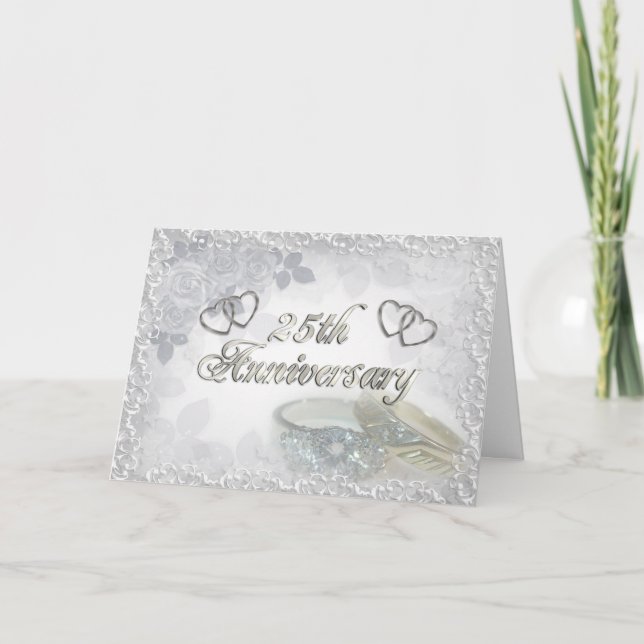 25e anniversaire invitation de fête argent (Devant)