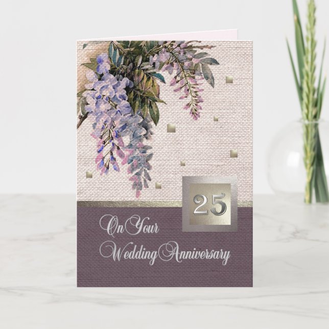 25e anniversaire Mariage d'argent Cartes de voeux (Devant)