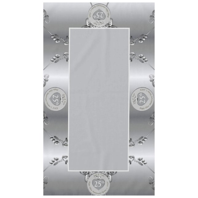 25e anniversaire Mariage d'argent Nappe (Devant)